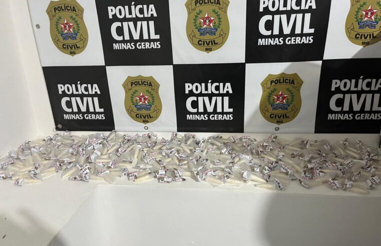 PCMG apreende 280 pinos de cocaína em Além Paraíba