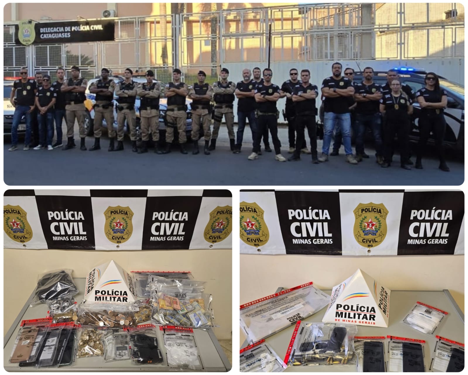 Operação policial prende três por tráfico de drogas e posse de arma em Cataguases