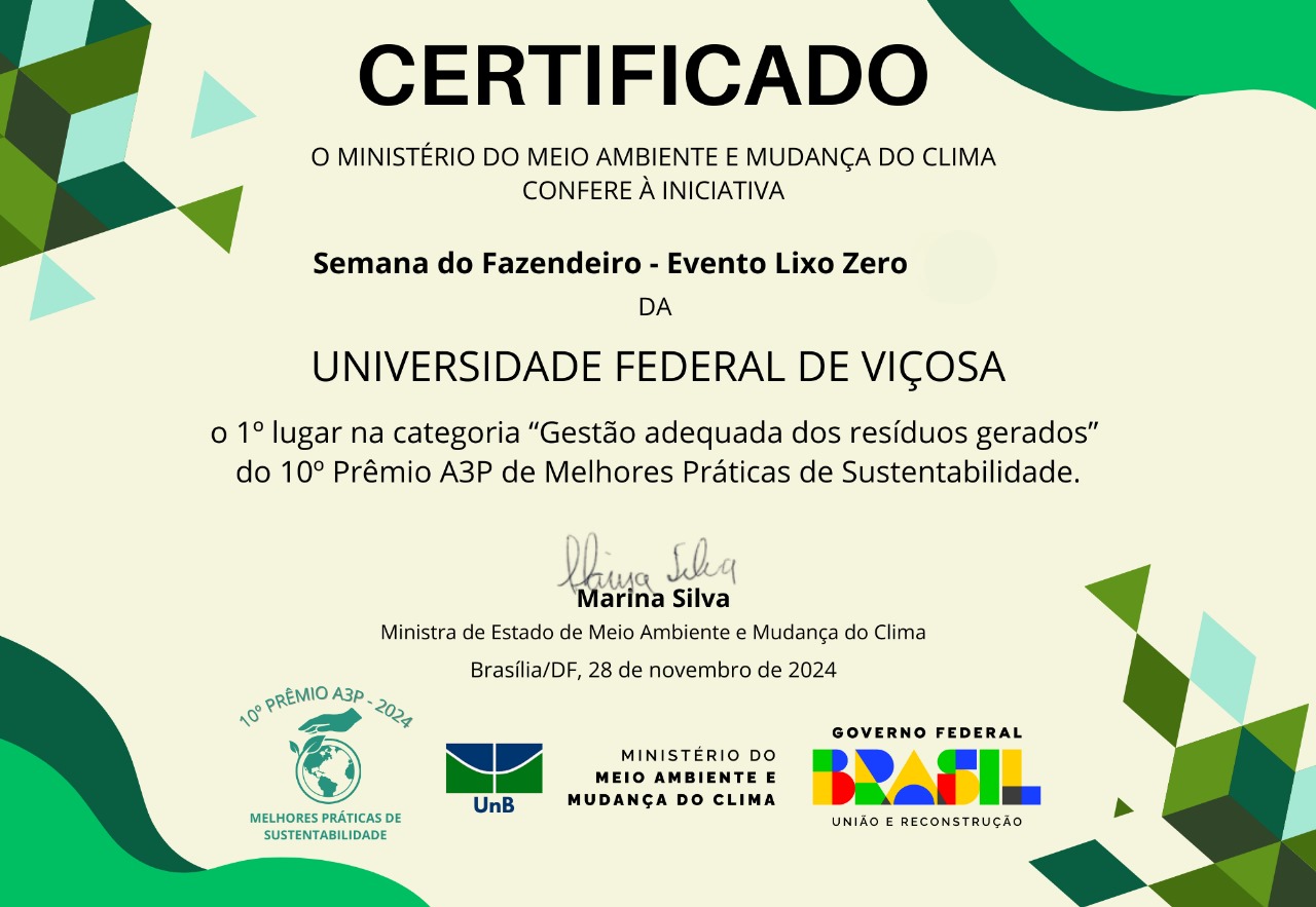 Programa Lixo Zero recebe prêmio de Melhores Práticas de Sustentabilidade na Administração Pública