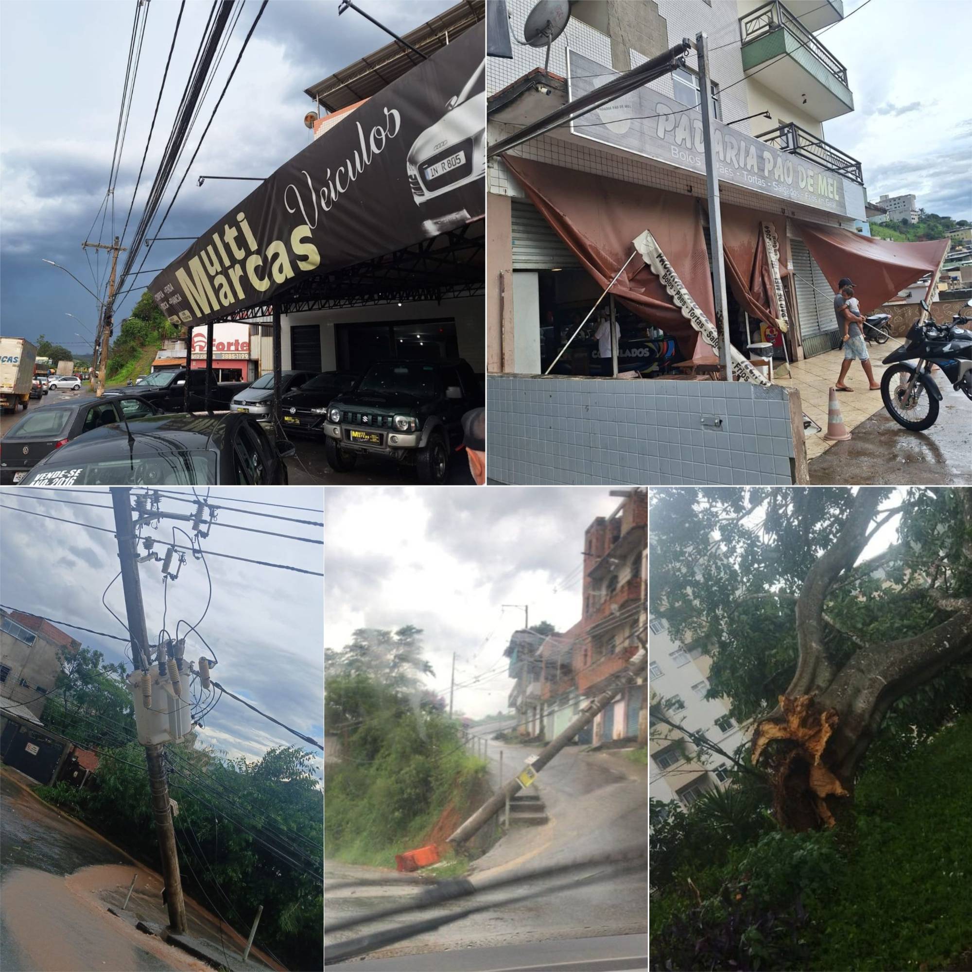 Tempestade com fortes chuvas e ventos causa estragos em Viçosa