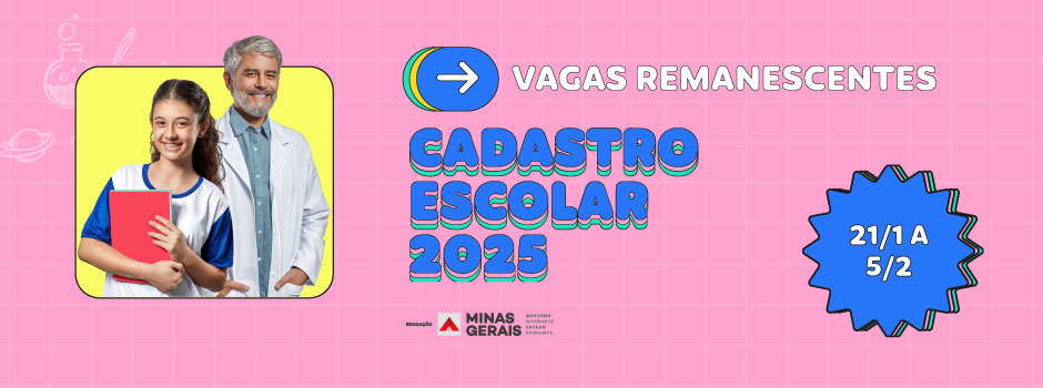 Cadastro Escolar 2025 da rede estadual de ensino de Minas Gerais