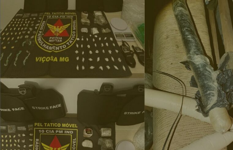 Operação policial em Viçosa desarticula ponto de tráfico e apreende arsenal