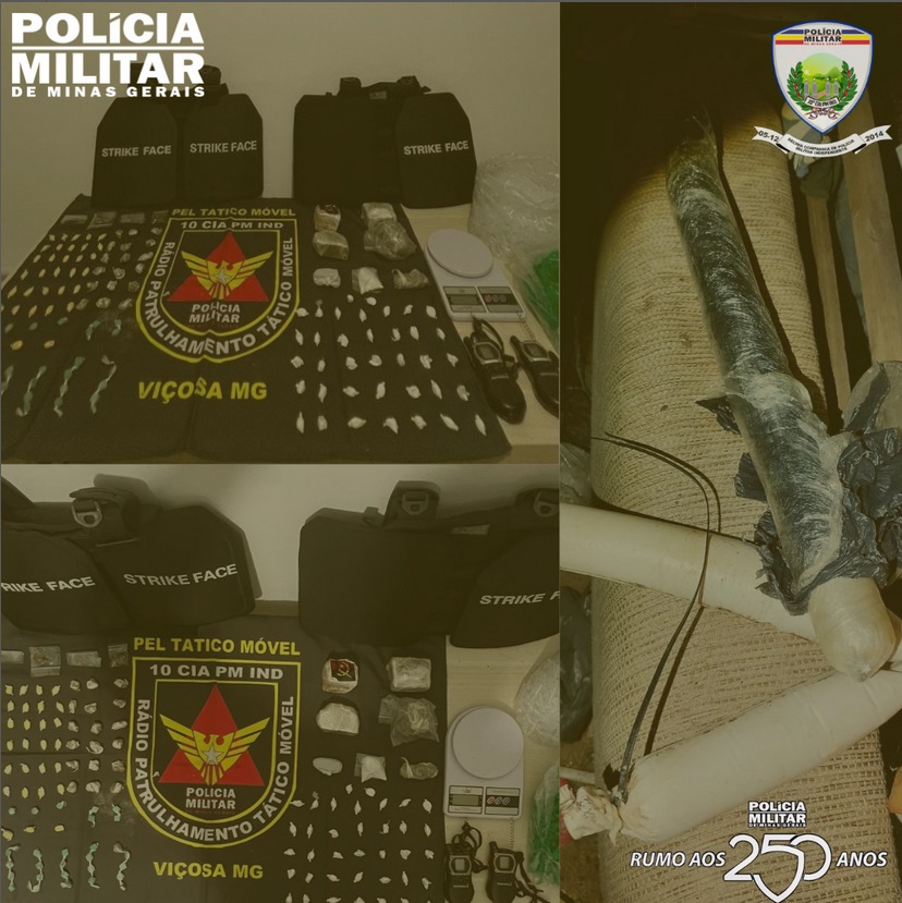 Operação policial em Viçosa desarticula ponto de tráfico e apreende arsenal