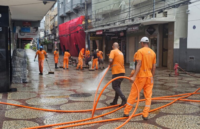 SAAE realiza lavagem e limpeza em importantes áreas comerciais do Centro