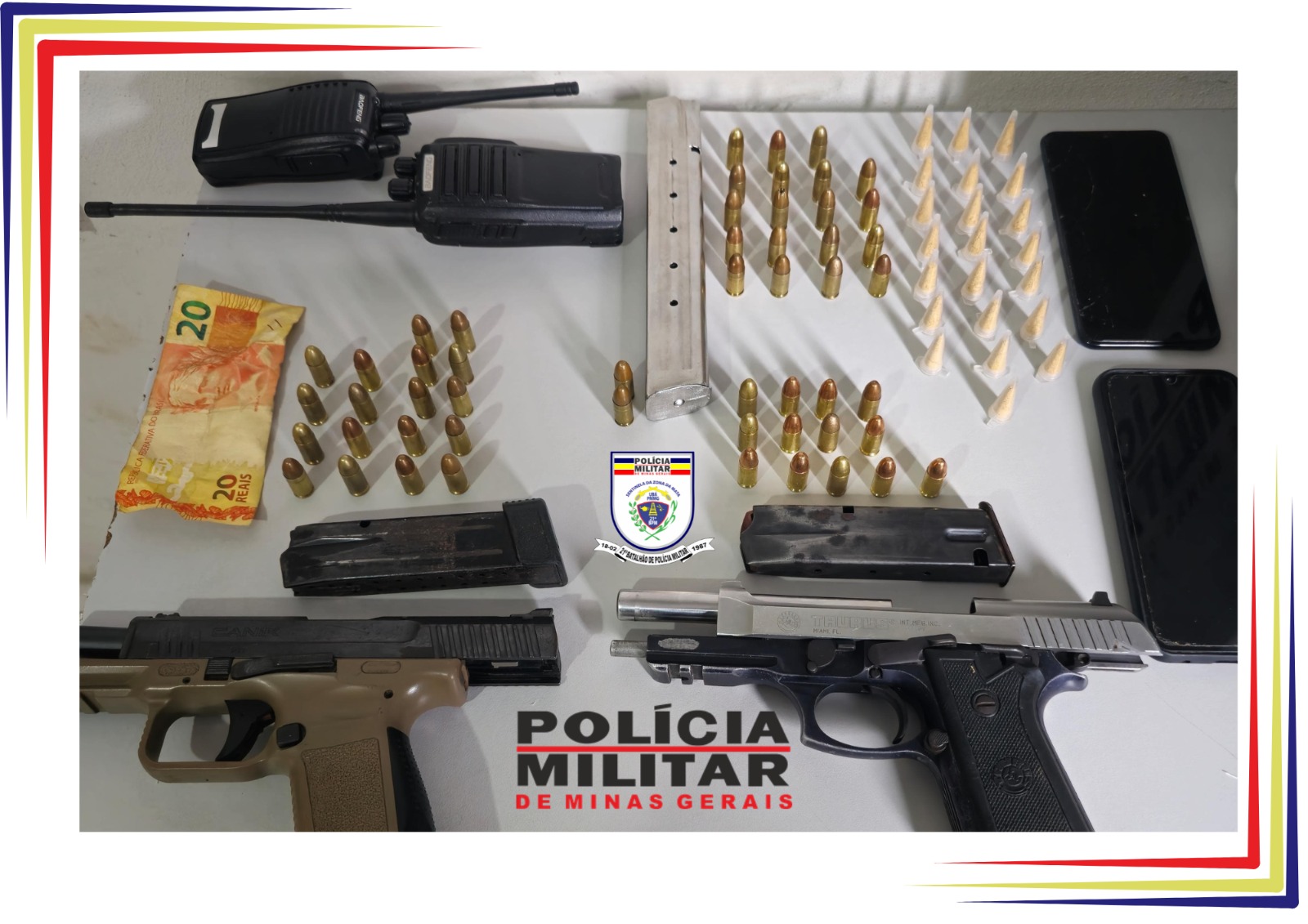 Polícia Militar prende suspeitos e apreende armas e drogas durante tentativa de furto