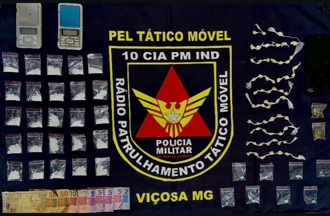 PM apreende grande quantidade de drogas na Marly Azevedo