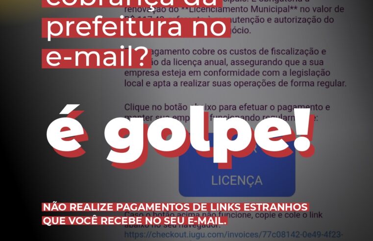 Prefeitura de Viçosa faz alerta sobre golpe de e-mail sobre irregularidades no alvará