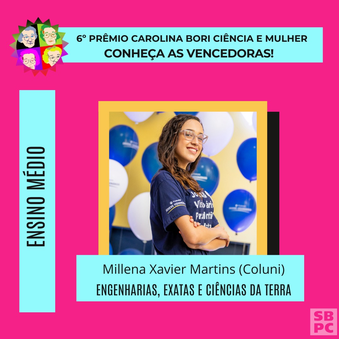 Ex-aluna do CAp-Coluni conquista Prêmio Carolina Bori Ciência & Mulher da Sociedade Brasileira para o Progresso da Ciência