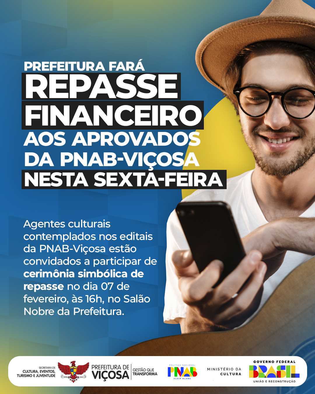 Prefeitura de Viçosa realiza cerimônia de repasse de recursos da Aldir Blanc