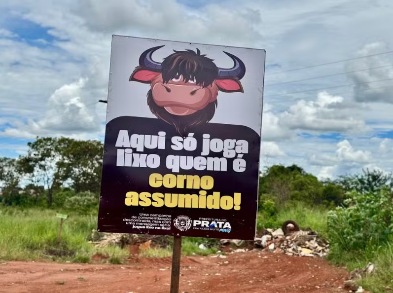 Minas: Prefeitura usa bom-humor para conscientizar população: ‘Só joga lixo quem é corno’