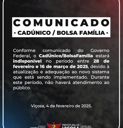 CadÚnico e Bolsa Família: Sistema estará indisponível por quase um mês