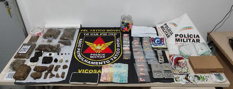 PM de Viçosa prende homem por tráfico de drogas no centro da cidade