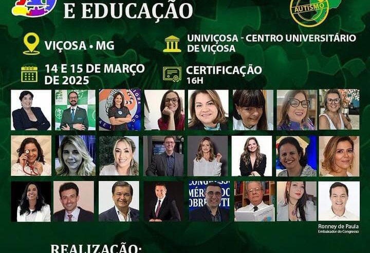 Viçosa recebe o III Congresso Nacional de Saúde e Educação sobre autismo