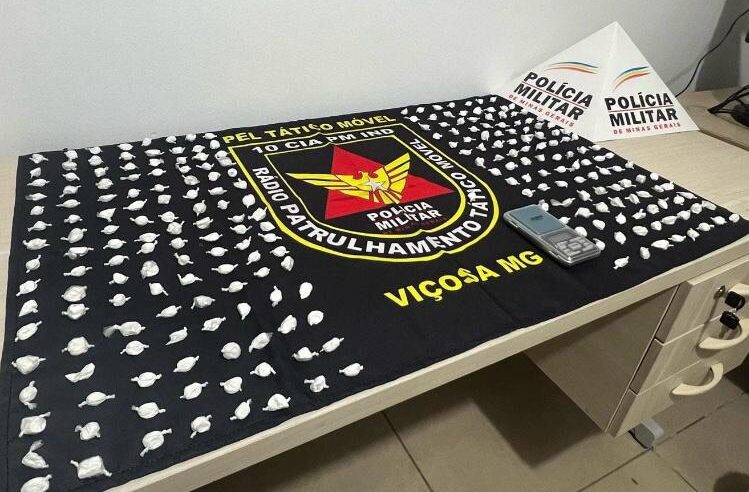Viçosa: PM apreende mais de 240 papelotes de cocaína em São José do Triunfo