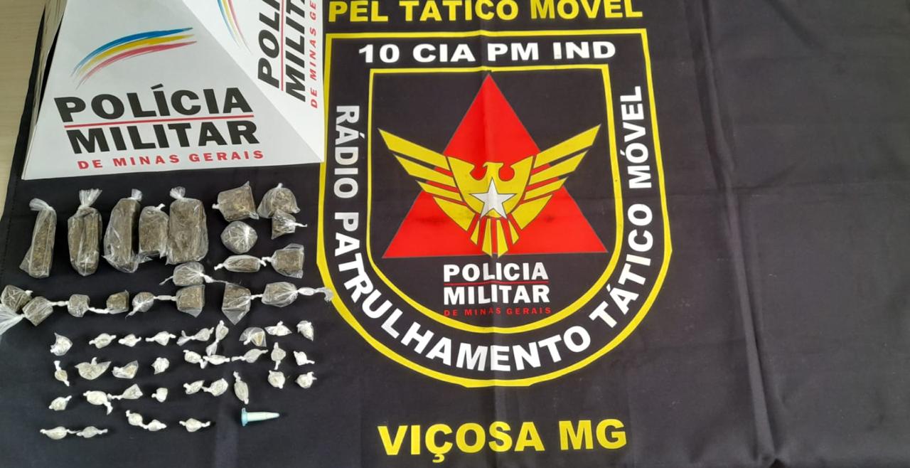 PM apreende drogas durante operação preventiva em Teixeiras