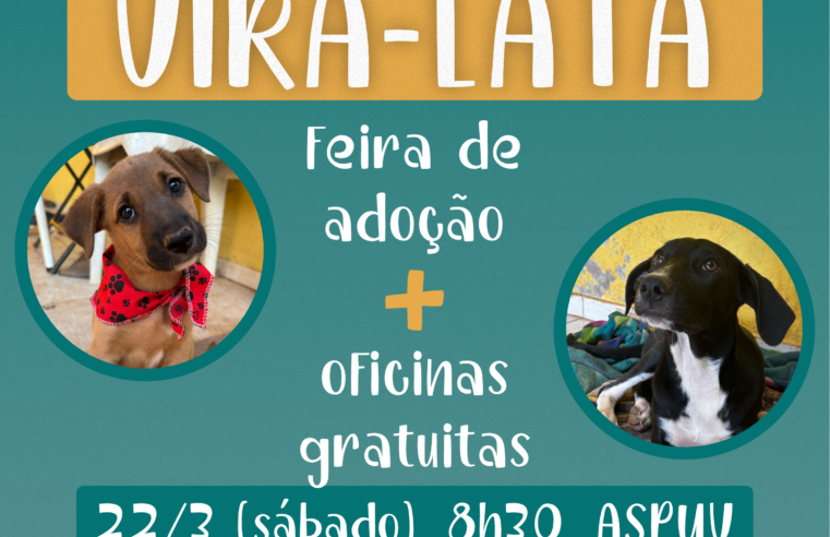 ASPUV recebe feira de adoção de animais resgatados e oficinas gratuitas neste sábado (22)