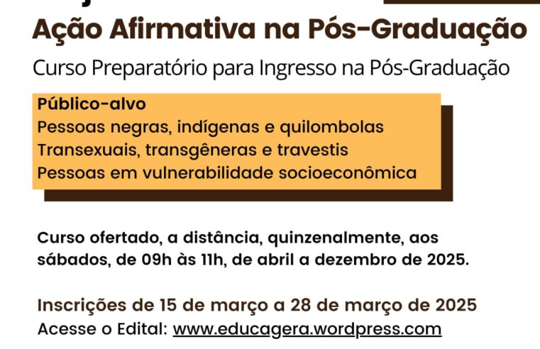 Educagera abre inscrições para curso preparatório de Pós-Graduação