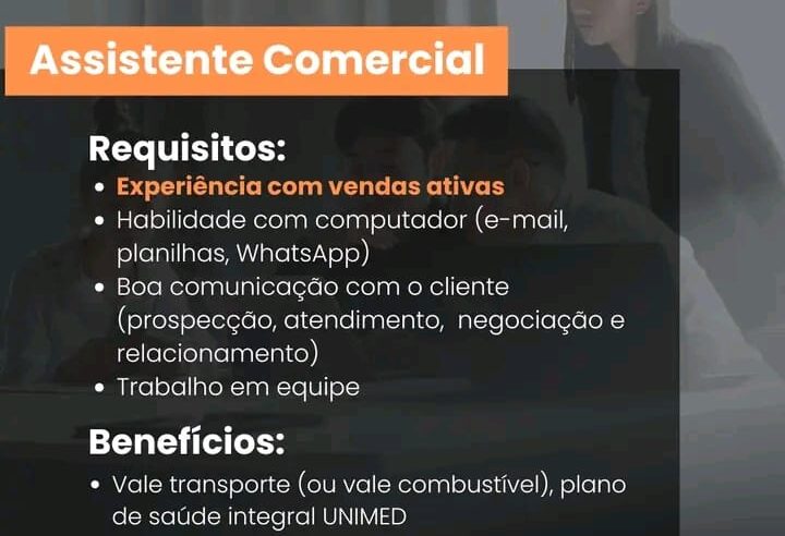 Empresa de Viçosa busca Assistente Comercial para vendas ativas