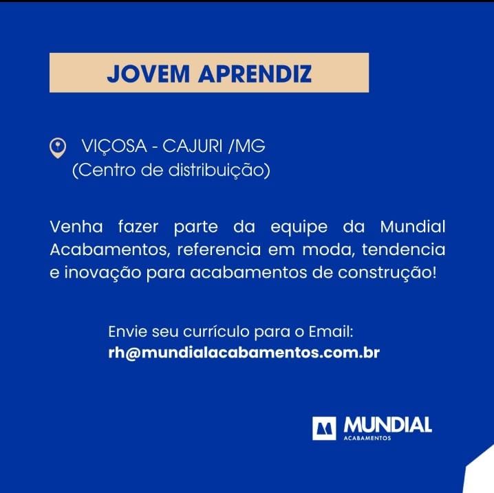 Empresa contrata Jovem Aprendiz em Cajuri