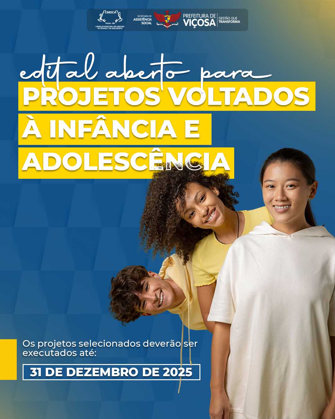 CMDCA e FIA lançam edital para apoiar projetos infanto-juvenis em Viçosa