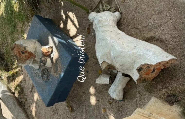 Símbolo da cidade de Rio Pomba é quebrado e moradores pedem reparação