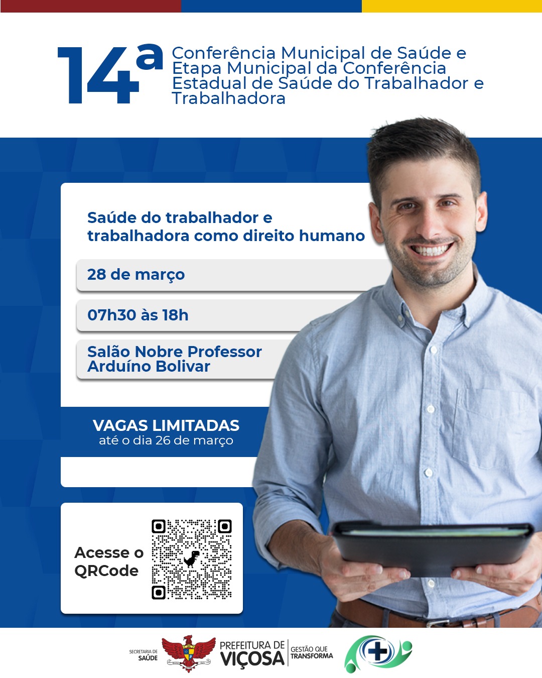 Prefeitura de Viçosa promove debate sobre saúde do trabalhador em conferência municipal