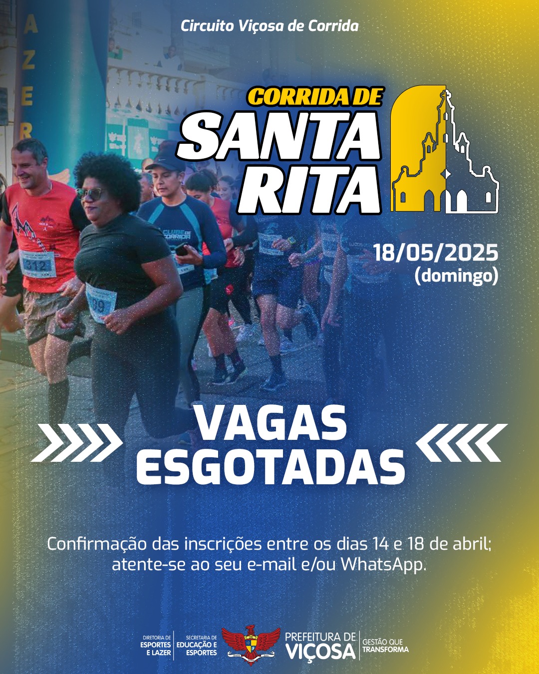 Corrida de Santa Rita alcança limite de inscrições em Viçosa
