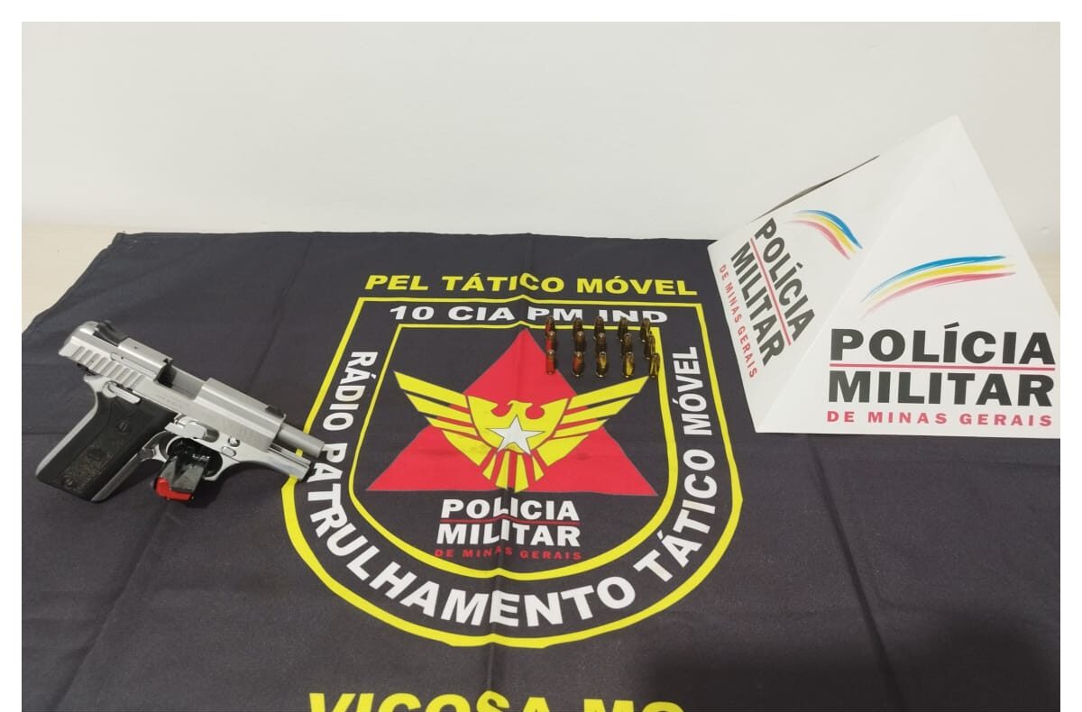 PM de Viçosa apreende arma de fogo e munições ilegais