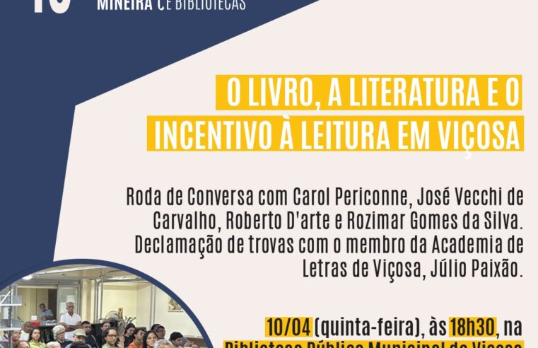 Prefeitura de Viçosa promove em evento literário na Biblioteca Municipal