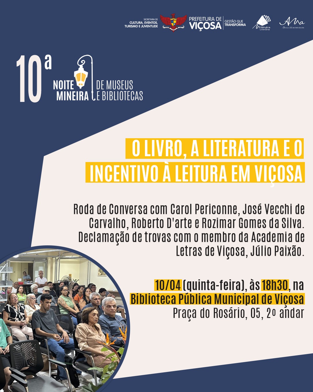 Prefeitura de Viçosa promove em evento literário na Biblioteca Municipal