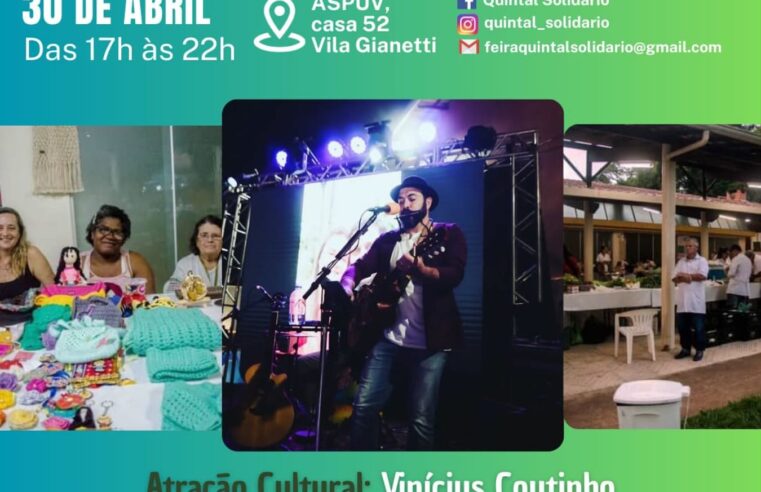 Quintal Solidário celebra o Dia do Trabalhador com feira e atrações em Viçosa