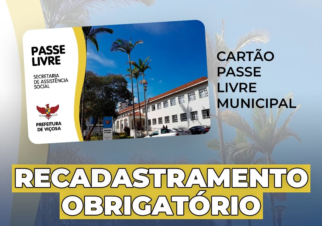 Prefeitura de Viçosa anuncia datas para recadastramento obrigatório de passe Livre