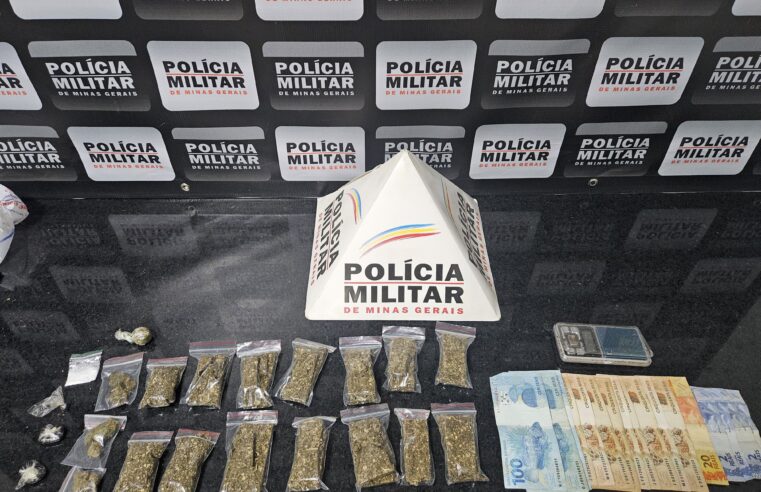 Ponte Nova: PM prende jovem por tráfico de drogas e apreende entorpecentes