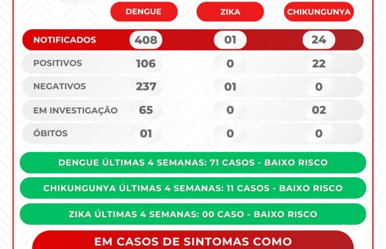 Secretaria de Saúde de Viçosa divulga boletim epidemiológico referente às arboviroses