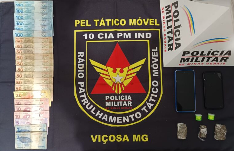 Tático Móvel da PM prende homem por tráfico de drogas em Viçosa