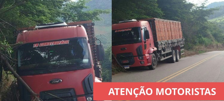 Caminhão sem freio interdita parcialmente estrada Miraí-Guiricema