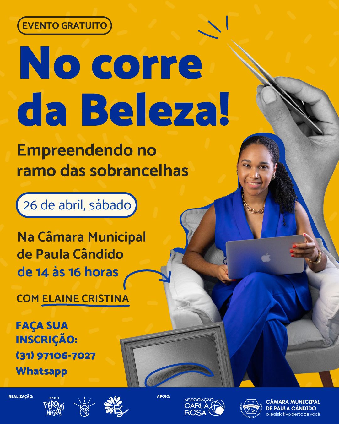 Paula Cândido promove evento gratuito sobre beleza e empreendedorismo do olhar