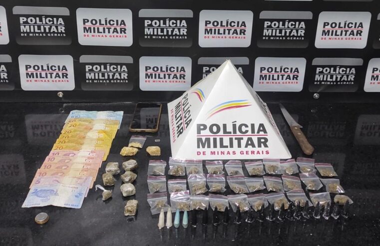 Jovem é preso por tráfico de drogas, em Urucânia
