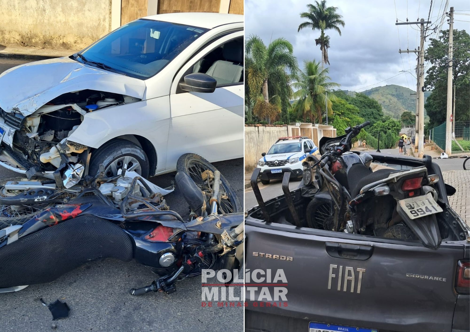 PM recupera motocicleta roubada após acidente de trânsito em São Geraldo