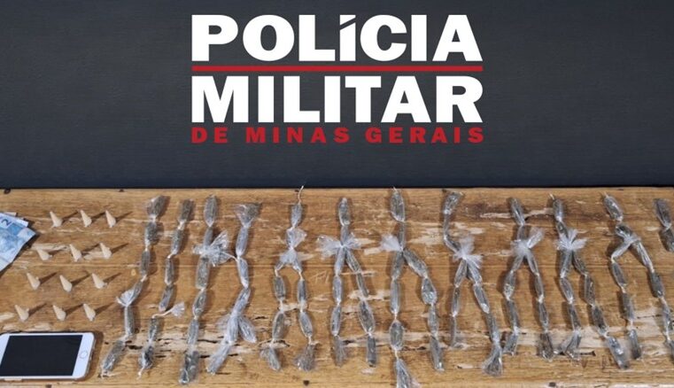 Ubá: PM prende jovem por tráfico de drogas e apreende maconha e cocaína