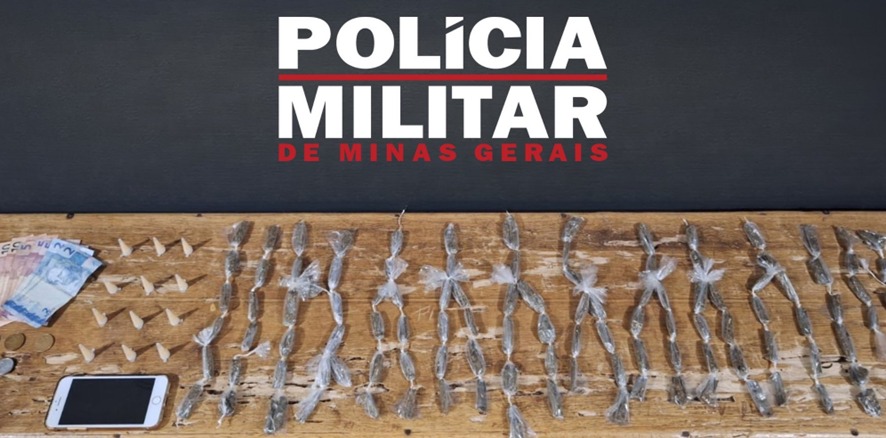 Ubá: PM prende jovem por tráfico de drogas e apreende maconha e cocaína