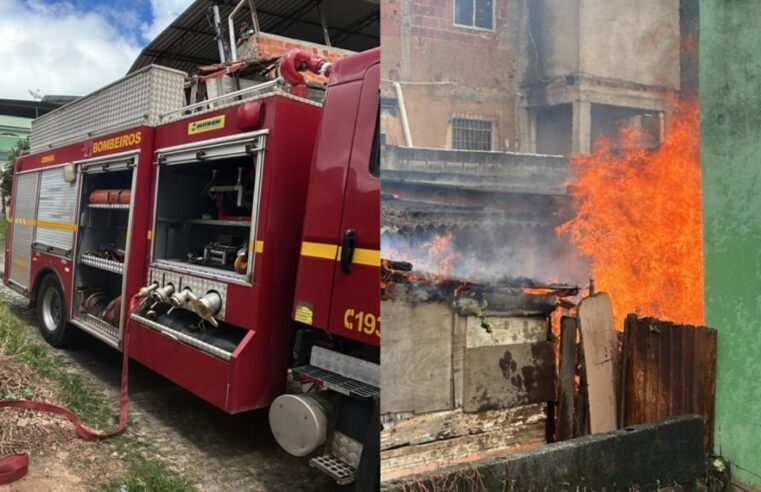 Bombeiros combatem incêndio em residência no Bom Jesus
