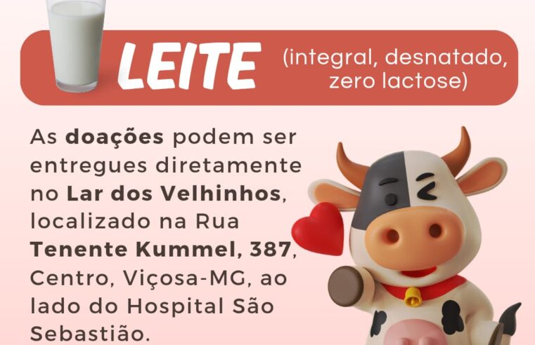 Lar dos Velhinhos de Viçosa lança campanha para arrecadação de leite