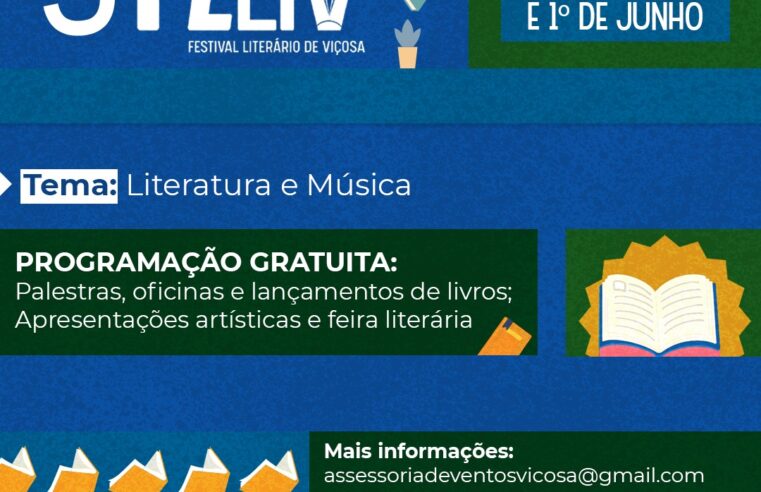 Viçosa recebe a 5ª Edição do Festival Literário na Praça Silviano Brandão
