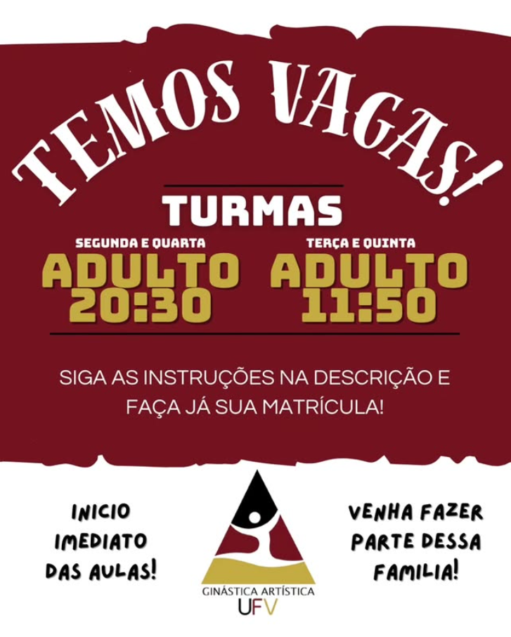 UFV abre vagas para Ginástica Artística para adultos
