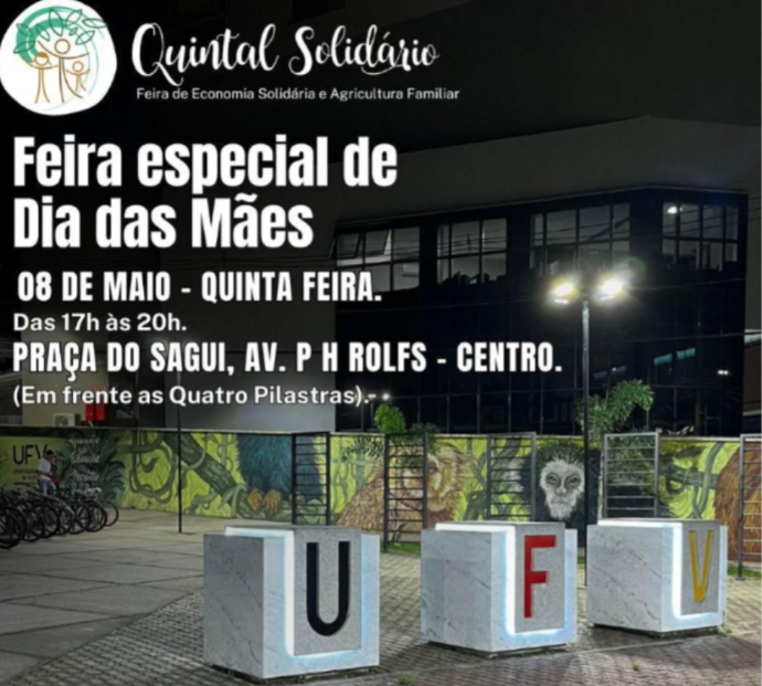 Feira Especial de Dia das Mães na Praça do Sagui em Viçosa