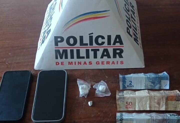 Homem é preso e menor apreendido por tráfico de drogas, em São Geraldo