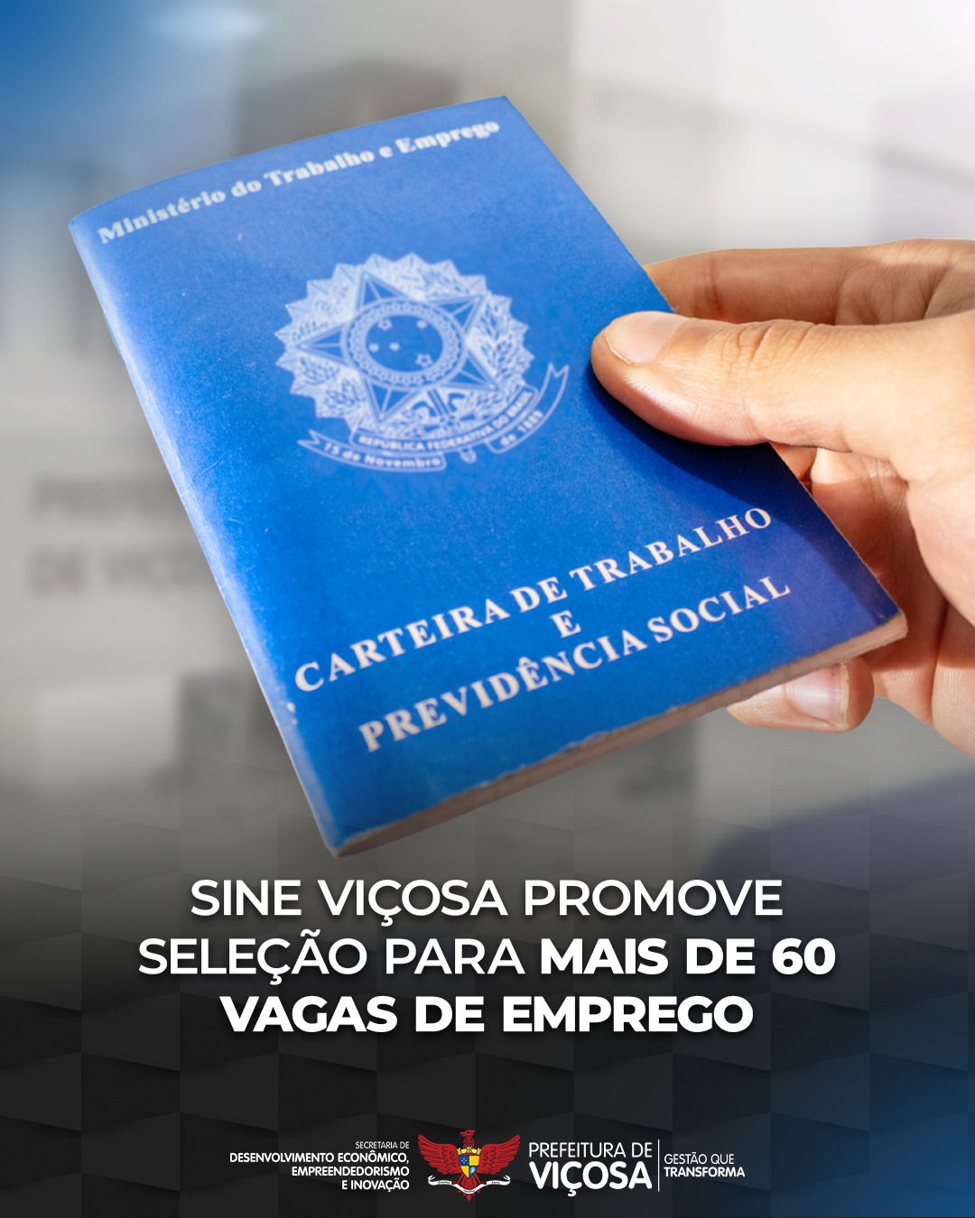 Sine Viçosa promove seleção para mais de 60 vagas de emprego