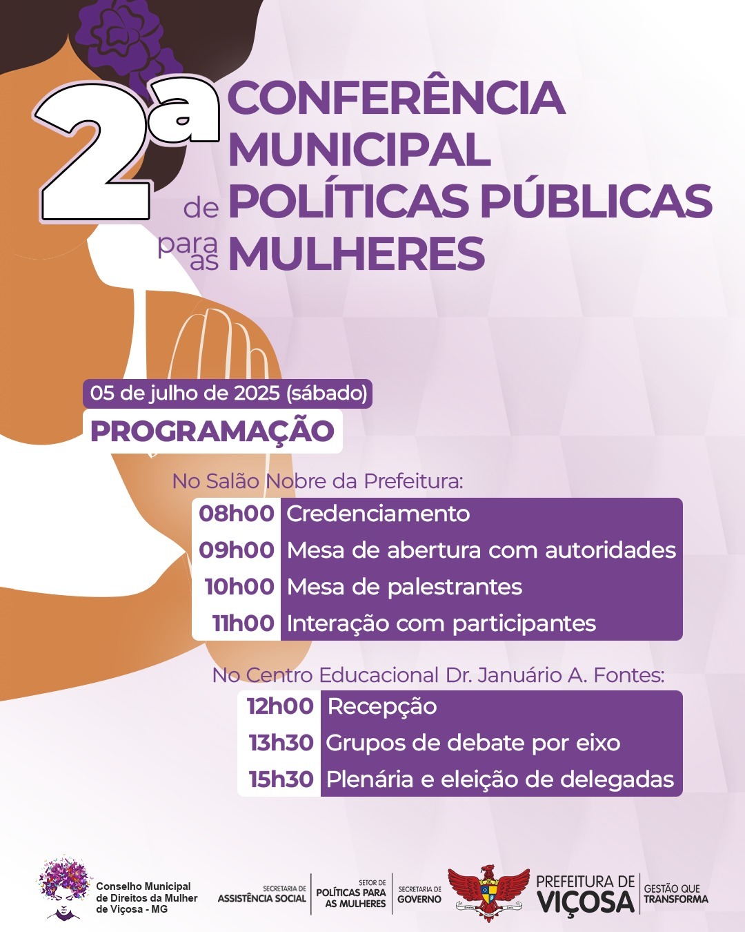 Viçosa realiza Conferência Municipal de Políticas Públicas para as Mulheres