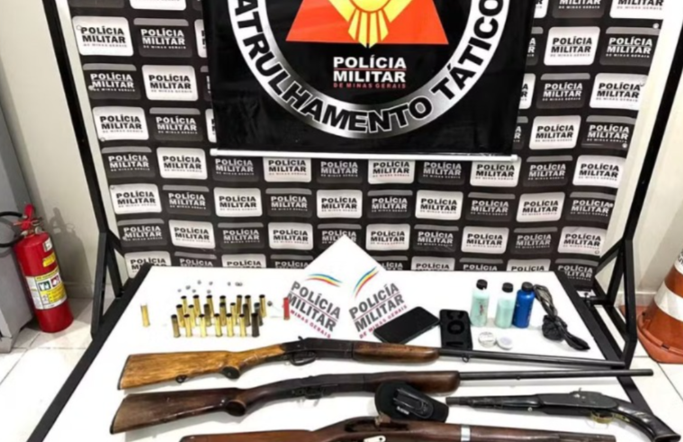 PM prende homem por posse ilegal de armas após denúncia de violência doméstica